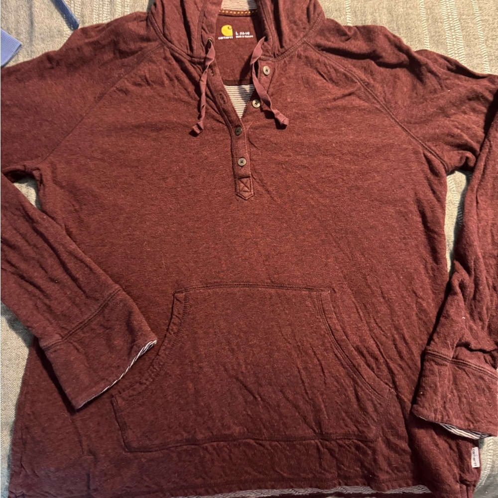Carhartt Women's Burgundy lightweight Hoodie with Pocket
